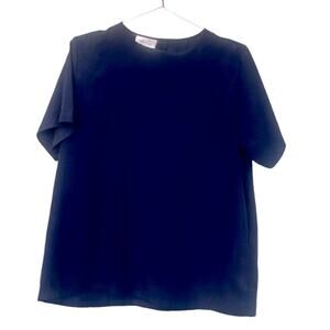 Kathie Lee Collection navy blue Satin silky Blouse size 8